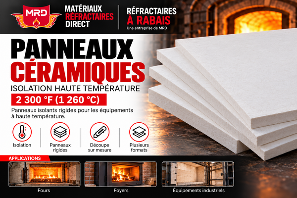 Panneau céramique 2300°F 1'' x 24'' x 48''