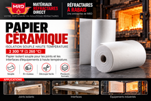 Charger l'image dans la galerie, PAPIER CÉRAMIQUE 2 300 °F (1 260 °C) — présentation de la gamme MRD, formats selon la référence