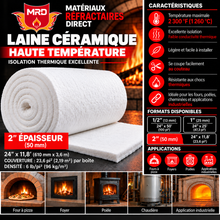 Charger l'image dans la galerie, Laine céramique MRD 2300°F 2 po 6 lb/pi³ 23,6 pi² par boîte