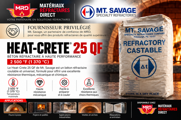 Béton réfractaire Heatcrete 25QF (2500°F)