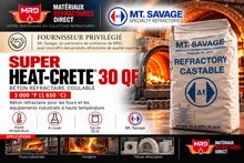 Charger l'image dans la galerie, Super Heat-Crete 30 QF Mt. Savage, béton réfractaire 3000 °F en sac de 50 lb, MRD