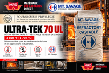 Charger l'image dans la galerie, ULTRA-TEK 70 UL — béton réfractaire à très faible teneur en ciment, 3 100 °F (1 705 °C), Mt. Savage et MRD