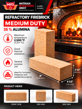 Load image into Gallery viewer, Firebrick Medium Duty 9'' x 4.5'' x 2.5'' (2500°F)

