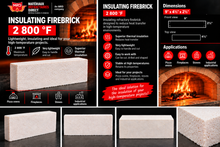Load image into Gallery viewer, Insulating firebrick 2800°F 9'' x 4.5'' x 2.5''
