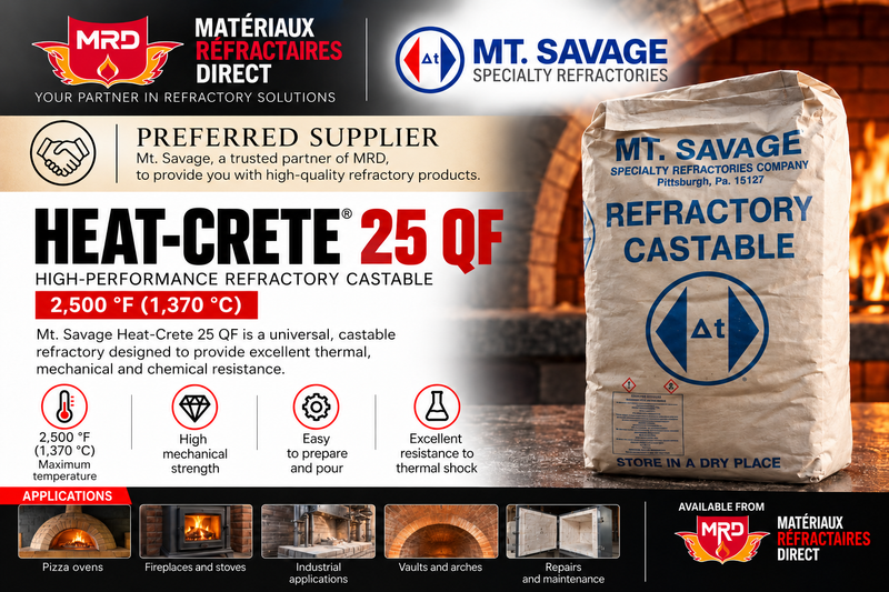 Refractory castable Heatcrete 25QF (2500°F)