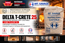 Load image into Gallery viewer, Insulating refractory castable Delta T Crete 25 (2500°F)
