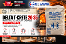 Load image into Gallery viewer, Insulating refractory castable Delta T Crete 20-35 (2000°F)
