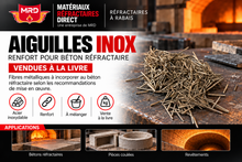Charger l'image dans la galerie, AIGUILLES INOX — renfort pour béton réfractaire, VENDUES À LA LIVRE
